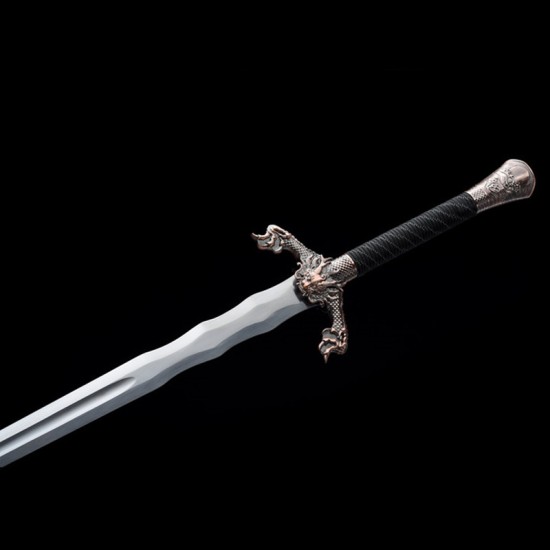 Western Sword Spring Steel forging Sword Flying Dragon Knight Swords and Snake Black Sword Long