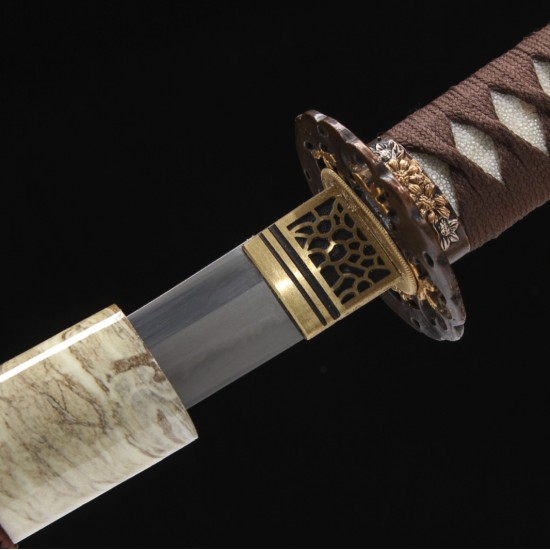 katana 228 Gilded and Silvered Bronze Samurai Sword