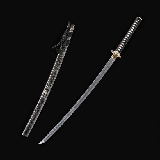 katana 260 Silver sea waves Damascus Steel real sword ture Ready to fighting katana for sale