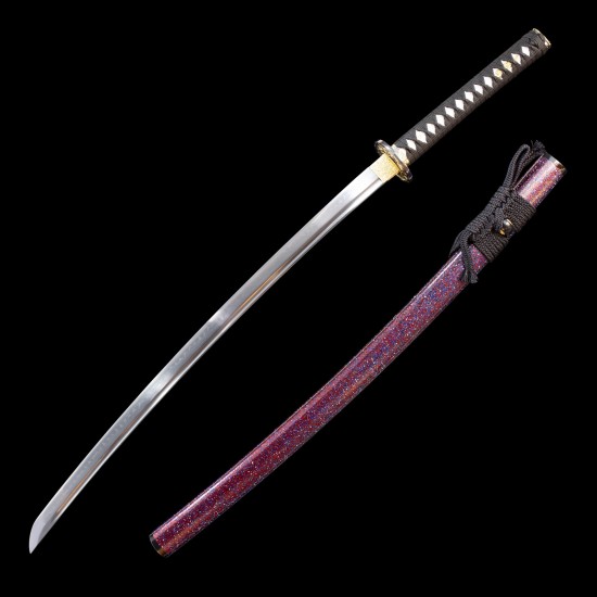 katana 345 Purple Warrior T10 steel real sword ture Ready to fighting katana for sale