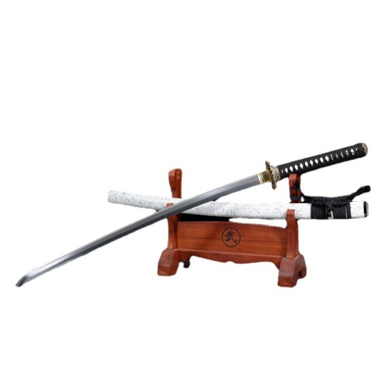 katana 393 Longquan City Sword Bai Steel Folding Forging Japanese-style Imitation Sword Command Sword Film and Television Prop Cold Weapon 376-432