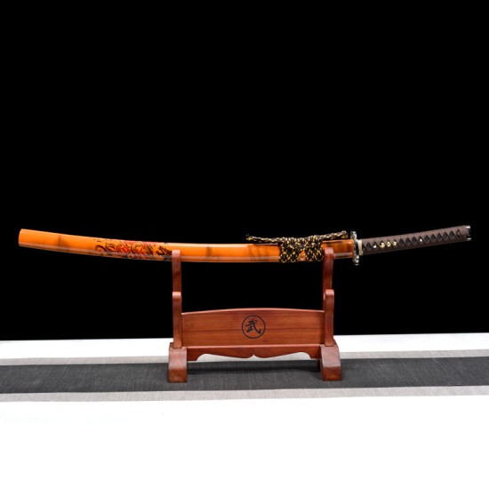 katana 418 Longquan sword decorative ornament manganese steel forging to send black gilt gold powder Japanese imitation knife command knife 376-432