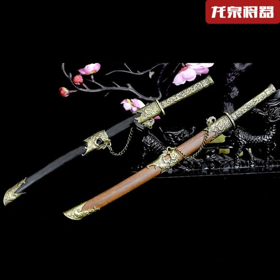 Tea knife Classical bronze embroidered spring knife all -all manganese steel tea set accessories