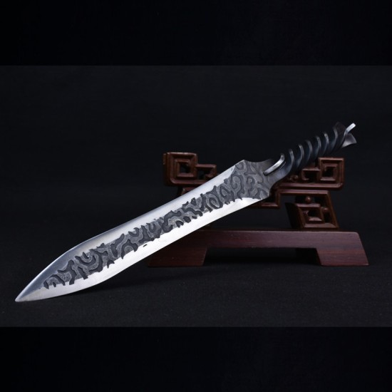 Longquan City Sword Handmade Forging Together Short Sword Film Television Han Sword Defense Cold Weapon Sword Craft