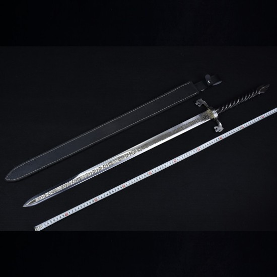 Longquan City Sword Handmade Forging Integrated Six Sides Tang Sword Film and Television Cold Weapon Long Sword Hard Sword Craft