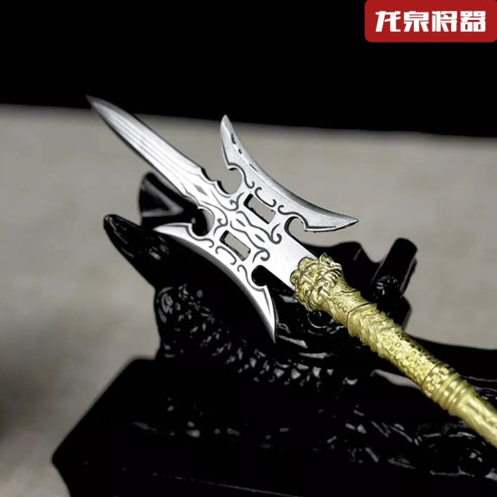 Classic golden handle small weapon tea knife handmade integration manganese steel mini weapon handle