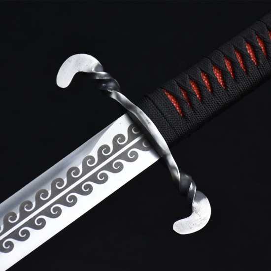 Longquan Sword Handmade Forging Stainless Steel Ring Sword Film and Television Long Sword Cold Weapon Samurai Sword Article