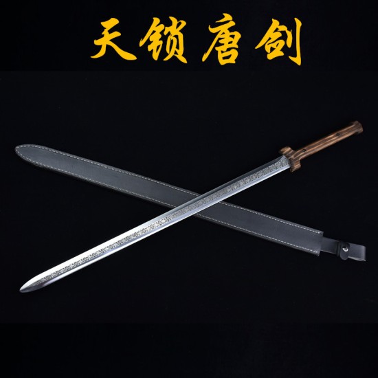Douyin same Longquan sword handmade forging all -in -one wooden handle six sides Tang sword sword sword sword cold weapon