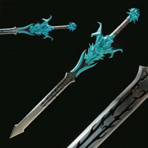 King of Glory Metal Prop Mulan Weapon Full 3D Sculpture Alloy Holy Dragon Stainless Steel Divine Dragon Sword