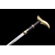 Walking stick sword 31  dragon and phoenix head cane, sword buckle version, pure copper fittings, sword sheath, black sandalwood, refined pattern steel