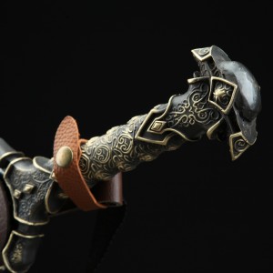 Longquan City Sword Pattern Steel Integrated Film and Television Hard Sword Handmade Forged Defensive Sword Decoration Crafts