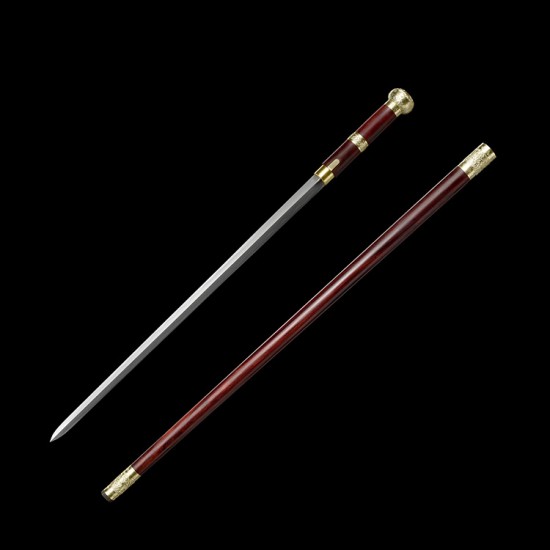 Walking stick sword 12  used as a cold weapon for self-defense with cane sword, Uzi steel covered earth burning blade collection, integrated sword and cutting tool